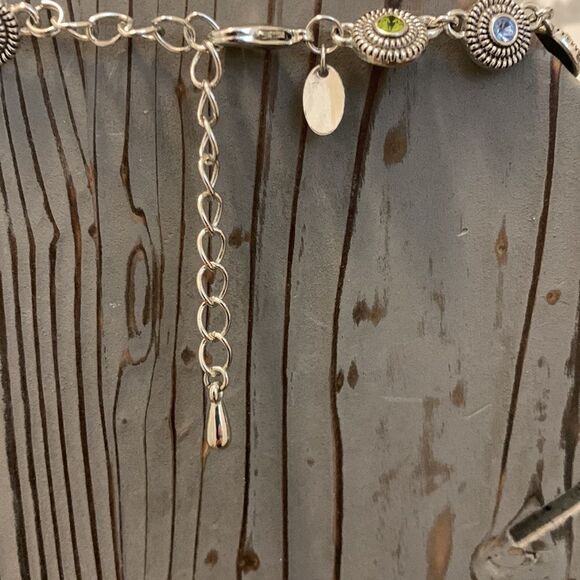 Lia Sophia silvertone necklace with various gemstones and sequins. NWOT - Picture 3 of 5